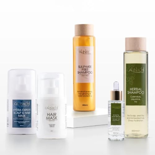 CALINACHI Haarpflege Set 5-teilig Shampoo Maske Serum 2x300 ml