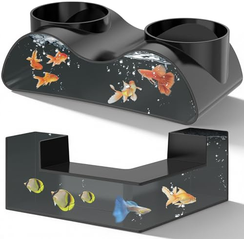 2 Tailles Grotte Aquarium avec 2 Entrées, Decoration Aquarium Souterrain Grottes Poisson Plastique 17.6/12.5cm, Tunnel Cachette Crevettes Tunnels Poisson Aquariums 360° pour Culture Poissons Crevettes