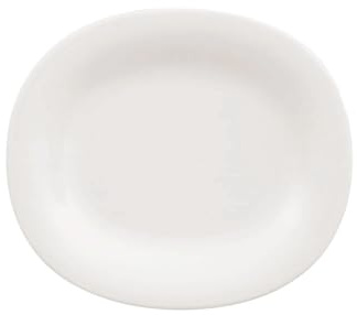 Villeroy und Boch New Cottage Basic ovaler Frühstücksteller, Premium Porzellan, 23 x 19 cm