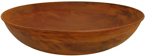 Rostikal Pflanzschale Metall Vintage - Ø 53 cm - Handgefertigte Deko Rost-Schale zum Beflanzen - Langlebig & Wetterfest - Hochwertige Gartendeko für Garten, Balkon, Terrasse