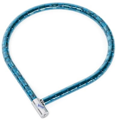 Viro | Serpis, Lucchetto Bici, Moto e Scooter, Cavi Intrecciati, Corazzati con Diametro 25 mm, Lunghezza 100 cm, Chiusura a Scatto, Blu
