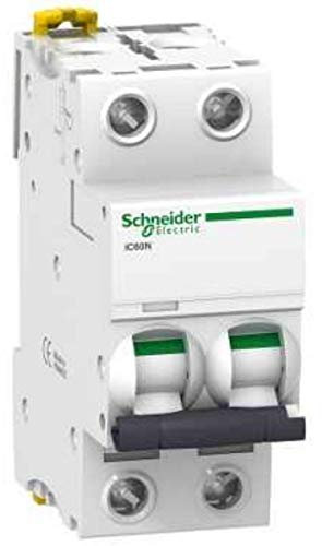 Schneider Electric A9F75240 Interruptor Automático Magnetotérmico Ic60N, 2P, 40A, Curva D