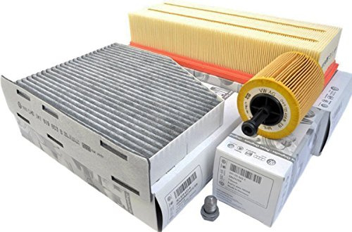 Original TDI Filterpaket A3 8P Golf 5 6 Jetta Caddy Passat 3C Touran Sharan | Filter Inspektionspaket 1.9L 2.0L TDI Motor 3-teilig kleiner Service Öl Luft Pollenfilter Tiguan Leon TT SuperB Octavia Yeti