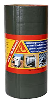 SIKA - Bande d'étanchéité autocollante pour la réparation de toiture/gouttière Multiseal Gris-vert (RAL 7009) - Multisupports - Résistant aux UV/Déchirure - Peut-être peint - 225mm x 10m