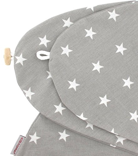 HOBEA-Germany Stillkissenbezug für Stillkissen 190cm Designs (Grau mit weißen Sternen)