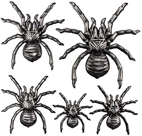 Ideen mit Herz Sticker | Aufkleber | Abziehbilder | Stickerbögen mit diversen Motiven | Halloween | Bogengröße 18 x 17,5 cm (Spinnen metallic)