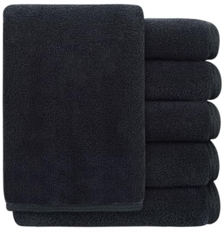 SINLAND 6 Stück Gesichtstücher Waschbar Abschminktücher 30 x 30 cm Schwarz | Mikrofaser schnelltrocknende Waschlappen saugfähig Gesichtsreinigungstücher weiches Make up Entferner Tücher wiederverwendbar