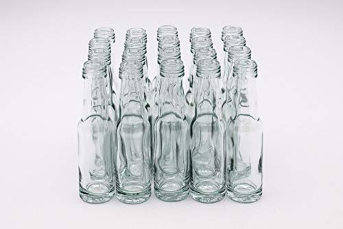 Flaschenbauer - 20x kleine Glasflaschen 40ml mit Schraubverschluss Gold 18mm - Glasflasche zum Selbstbefüllen - Saftflaschen, Sirupflasche, Schnapsflasche, Ölflaschen, Likörflasche - Made in Germany