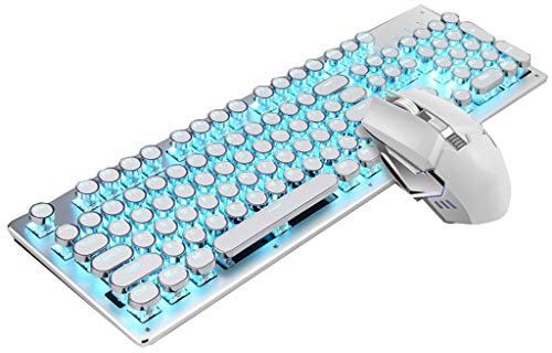 ARCH Ricaricabile Programmabile Tastiere da Gioco Keyboard Meccanica, Kit Tastiera E Mouse, con Retroilluminazione for Windows, Portatile Desktop Computer Desktop PC (Color : C)