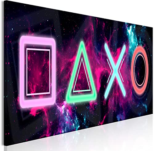 murando - Wandbilder XXL für Gamers Spielkonsole 135x45 cm 1 tlg - Wand Deko Vlies Leinwand Bilder Groß Wanddeko Wohnzimmer Schlafzimmer Kunstdrucke Panoramabild Gaming Play bunt