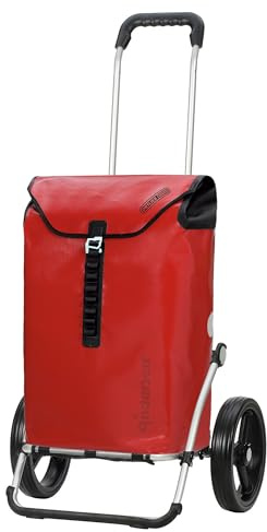Andersen Carro de Compra Royal Aluminio Plegable con Rueda Ø 25 cm y 49 litros Bolsa Ortlieb Rojo