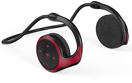 yuxue Écouteurs Bluetooth 5.0 Supra-auriculaires de Sport, Prise en Charge de Carte TF et Radio FM, CVC8.0 Antibruit 12 Heures de Lecture pour la Course, le Vélo, la Salle de Sport (Rouge)