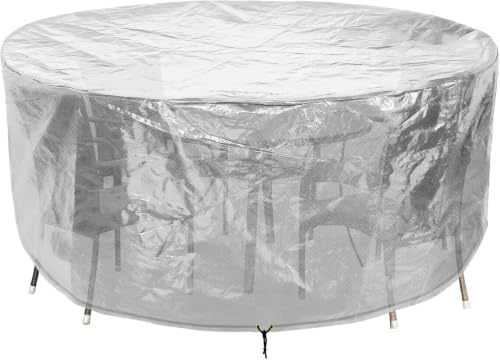RICHIE Gartenmöbel-Abdeckungen, wasserdichte Gartentischabdeckung, 163 x 71 cm, Outdoor-Tischabdeckungen für Gartenmöbel, Gartenabdeckungen, rund, atmungsaktiv, Polyethylen für Tisch und Stuhl