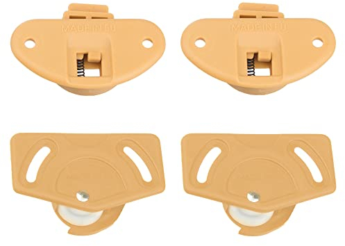 cyclingcolors 2x Ruedas puertas correderas armarios Guía de carro corredizas plástico, Beige