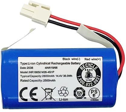 HJGHY Batteria di Ricambio 14,4 V/14,8 V per aspirapolvere Robot 2600 mAh 2800 mAh 3200 mAh 3500 mAh 3800 mAh 4000 mAh Batteria Ricaricabile agli ioni di Litio Batteria di Ricambio,14.4v3800mah