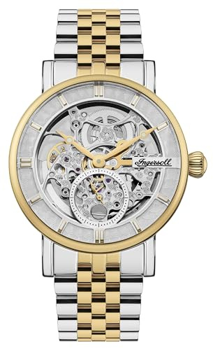 Ingersoll The Herald Automatikuhr für Herren, 40 mm, Skelett-Zifferblatt und Edelstahlarmband