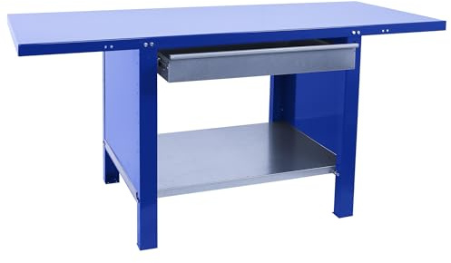 SimonRack Banco de Trabajo Taller, Capacidad Carga 700 kg, 830x1500x730 mm, Mesa de Trabajo, 1 Cajón, Azul - BT6 PRO