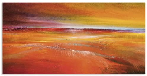 ARTland Wanddeko Wandbild Alu Verbundplatte für Innen & Outdoor Bild Abstrakte Kunst Sonnenuntergang Feld Farbe Licht Weite Collage U4UV