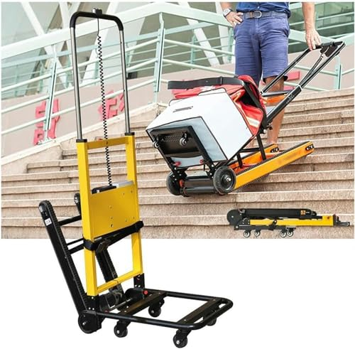 Elektrischer zusammenklappbarer Sackkarren, elektrischer Treppensteiger-Sackkarren mit ausziehbarem Griff, 250 kg Kapazität, Raupe auf Treppen, arbeitssparende Umzugswagen für Logi-1pc