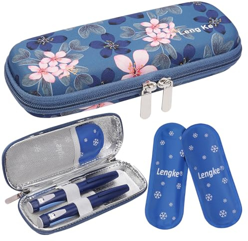 BOMKEE Borsa Termica per Insulina, Borsa per Penne Insulina Borsa Portatile per Raffreddamento Insulina Con 2 Impacchi di Ghiaccio
