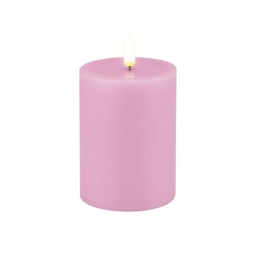 ReWu LED Kerze Deluxe Homeart, Lavendel, 7,5 x 10 cm | Indoor LED-Kerze, Echtwachs, Realistische Flamme, Echtwachsspiegel, Warmweißes Licht