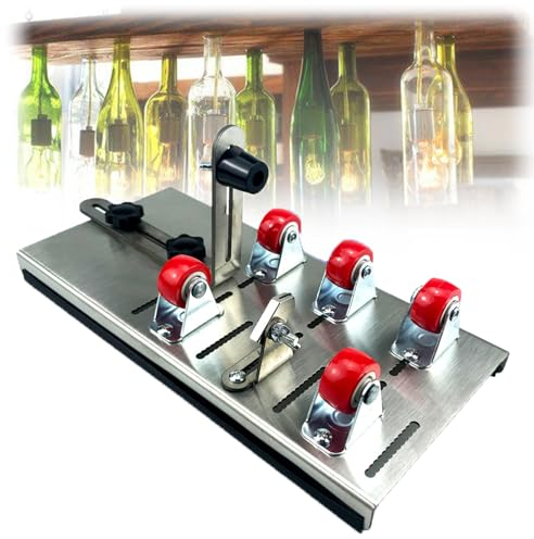 OmePS Tagliabottiglie Professionale in Vetro, Kit Tagliavetro, Tagliabottiglie in Vetro Kit Macchina Fai da Te con Accessori per Tagliare Vino, Whisky, Birra, Champagne, Barattoli di Vetro