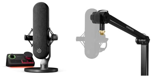 SteelSeries Alias ​​Pro Kit – XLR Microphone + Stream Mixer -Streaming and Podcasting + Pro Microphone Boom Arm – For Gaming, Streaming and Podcasting