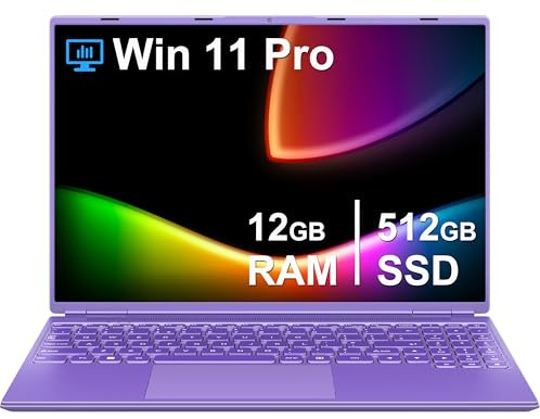 PC Portatile Win 11 16 Pollici Notebook 12+512GB 1TB SSD Espansione