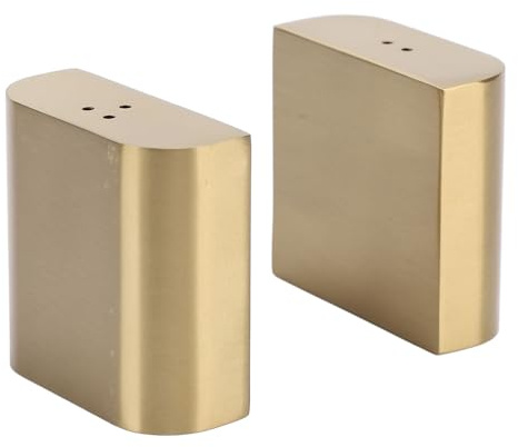 2-teiliges Salz- und Pfefferstreuer-Set, Salz- und Pfefferstreuer aus Edelstahl, Goldenes Gewürzglas, Rostfreie Gewürzflasche, Bruchsichere Gewürzflasche, Küchenwerkzeug