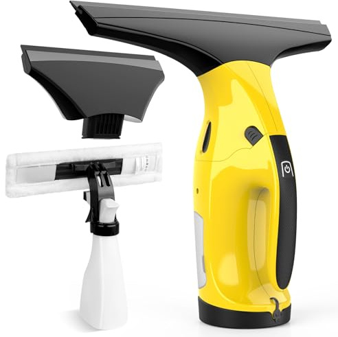 Rechargeable Window Vac, Electric Window Vacuum Squeegee, with 11 in. and 6.7 in. Squeegee Blades, Cordless Window Vacuum Cleaner Set for Cleaning Windows, Shower Doors, Mirrors, Tiles