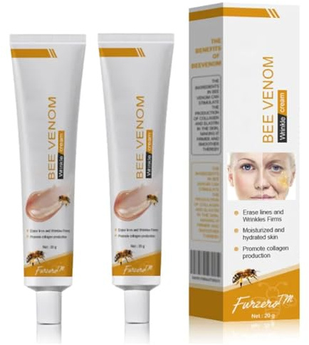 Furzero Bienengift-Faltenentfernungscreme, Furzero Bienengift Anti-Falten-Creme, Anti-Falten-Feuchtigkeitscreme für Gesicht und Hals, Feuchtigkeitsspendende Hautcreme zur Faltenkorrektur (2 pcs)