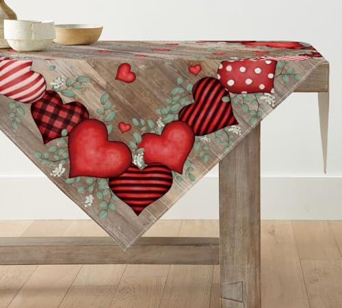 Artoid Mode Tavole amore cuore eucalipto San Valentino, biancheria da tavola, festa della mamma, cucina, decorazione per interni, vacanze, feste, 85 x 85 cm