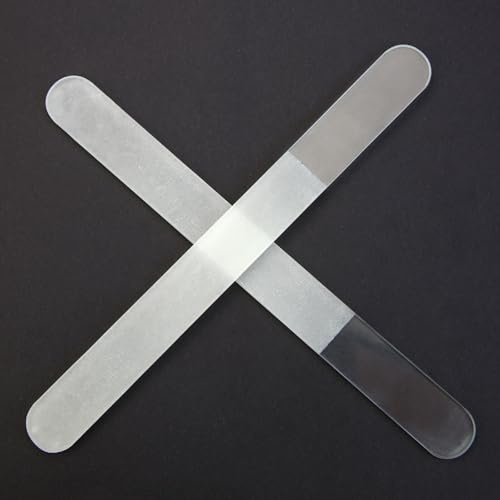 10er Pack Glasnagelfeile im Kunststoff-Etui -Hochwertige große, stabile Glasnagelfeile mit feinem Grit