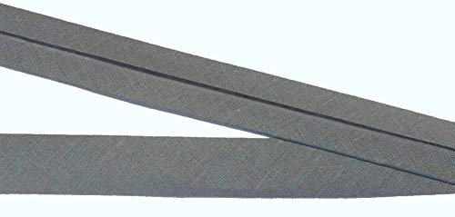 Großhandel für Schneiderbedarf 2 m Baumwollschrägband grau 20 mm vorgefalzt
