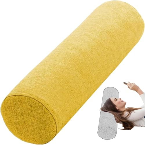 seokor Cuscino Cilindrico Cervicale 40x10/12x50 Cuscini Collo/lombare/Gambe/Schiena Supporto Cuscini Rimovibile Dormire Cuscino a Rullo lungo per Divano e Letto, yoga,Auto(A12,12x40cm/4.7x15in)