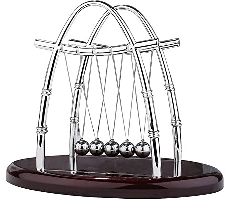 Cradle Balance Steel Balls Physics Science Pendulum Desk Ornament for Home Decoration, 9x7.5x9.5 cm