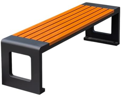 KXWOQ3ED Gartenbank, Parkbank aus Metall, Gartenmöbel, Sitzfläche mit Lattenrost und Verzinktem Gestell, Wetterfeste Rückenfreie Sitzbank(120cm/47in)