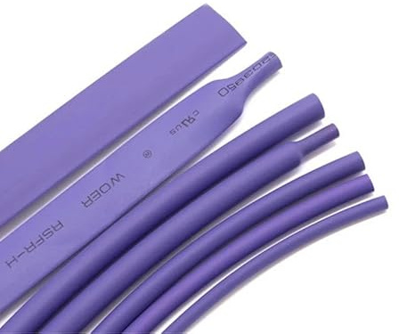 Gaine thermorétractable Violette de 1 mètre, Rapport de rétraction 2:1, Gaine de câble isolée, Φ1 mm-50 mm-7 mm x 1 mètre
