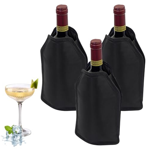 3 Pièces Refroidisseur De Bouteille De Vin, Manchon De Congélateur De Champagne, Manchons De Refroidisseur De Vin, Manchon De Refroidissement Pour Bouteille De Vin Pour Les Déplacements