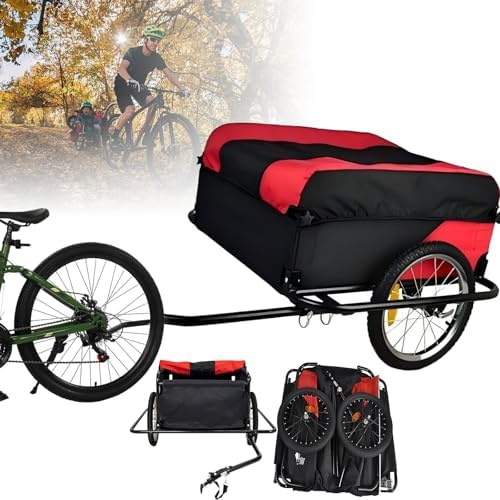 Faltbarer Fahrradanhänger für schwere Beanspruchung, ideal für Camping, Einkaufen und Umzug