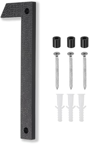 PATIKIL 10 Inch House Number, House Address Numbers Sign Large Floating Modern with Screws for Outside Door Wall Street, Black, 1
