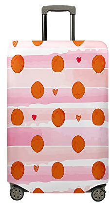 Fasbuy Kofferhülle Kofferschutzhülle mit 18-32 Zoll, Elastisch Koffer Schutzhülle Polka Dot Druck Reise kofferüberzug, Reisekoffer Trolley Case kofferschutz (Orange Love,M)