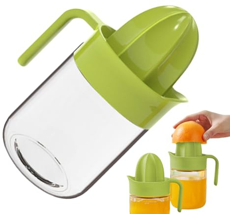 Citrus Juicer Manual - Glass PP Silicone 8.5x17.8cm | Lemon Squeezer With Easy To Clean, Kitchen Fresh Juice Making, Healthy Drink Preparation - Multifunctional Glass Fruit Juicer | Breakfast Table