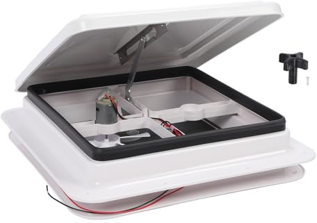 YDuupxe RV Roof Vent Motorhome Ceiling Vent Fan 13.39 X 13.39 in with Fly Screen Support Rods for RV Trailer Marine Boat