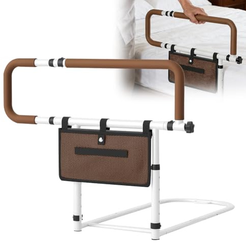 FARYODI Cama para personas mayores, barandilla de cama para personas mayores, altura y anchura ajustable, barandilla de cama con antideslizante, con bolsa de almacenamiento, para cama king, doble