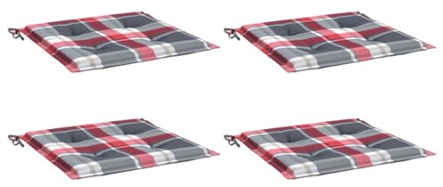 ZIRLANLV Trädgårdsstolsdynor (2/4/6 stycken), Stolsdyna, Sittdyna i Oxford-tyg, Sittdyna Utomhus Inomhus, Stolsdyna med 2 Uppsättningar Sladdar (50 x 50 x 4 cm)