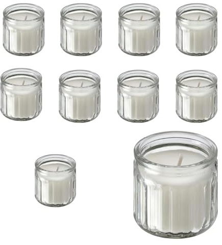HÖKGÖK Duftkerze MINI 10er Pack (Set) im Glas, Vanille/beige (12 Std.) IKE 206.087.33 (Jämlik Nachfolger)