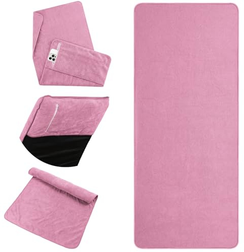 DiULi Toalla de Gimnasio Hombres Mujeres, 50x125cm Toalla de Microfibra | Toallas Gym Deportiva con Bolsillo de Cremallera,Absorbente y de Secado Rápido para para Yoga Deportes Entrenamiento Gimnasio