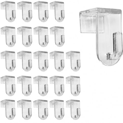 Xiciki Lot de 20 crochets décoratifs de fenêtre - Transparent - Pour fenêtres jusqu'à 17 mm d'épaisseur -crochet fenetre sans percage - 2.8x2x3.5cm