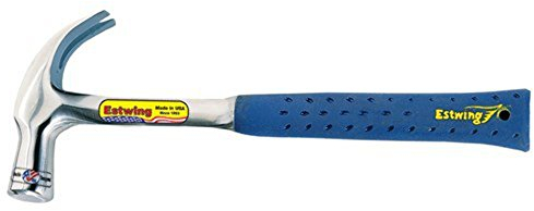 Estwing ESTE328C E3/28C 24oz English Pattern Curved Claw Hammer, Smooth Face, Shock Reduction Grip